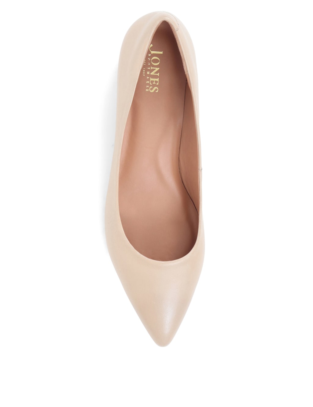Leather Block Heel Pointed Court Shoes 4 of 7
