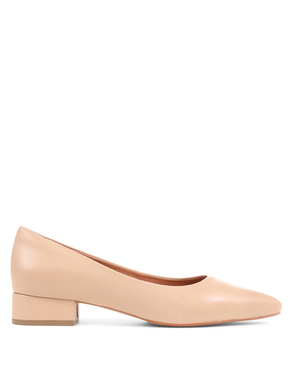 Leather Block Heel Pointed Court Shoes 6 of 7