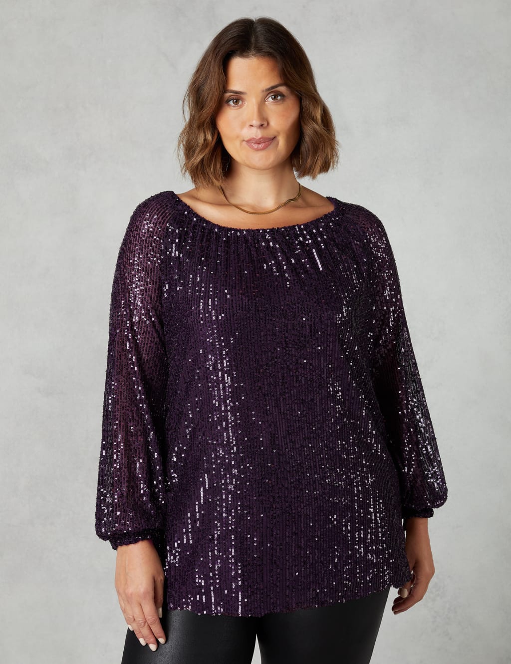 Off the shoulder sequin top plus size 2025
