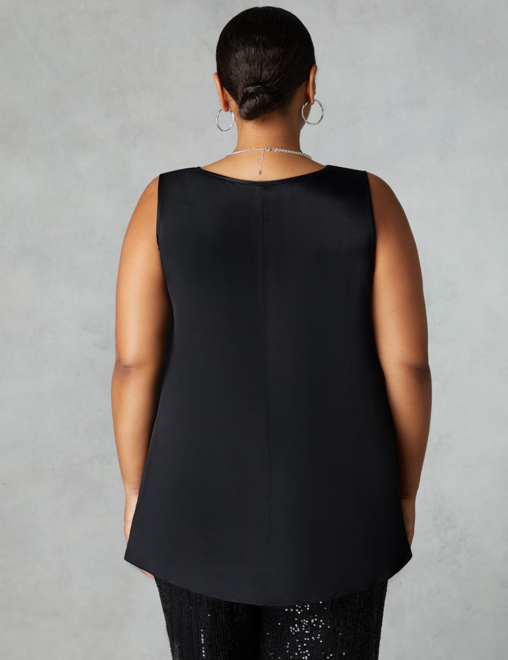 Satin V-Neck Relaxed Vest Top 4 of 4