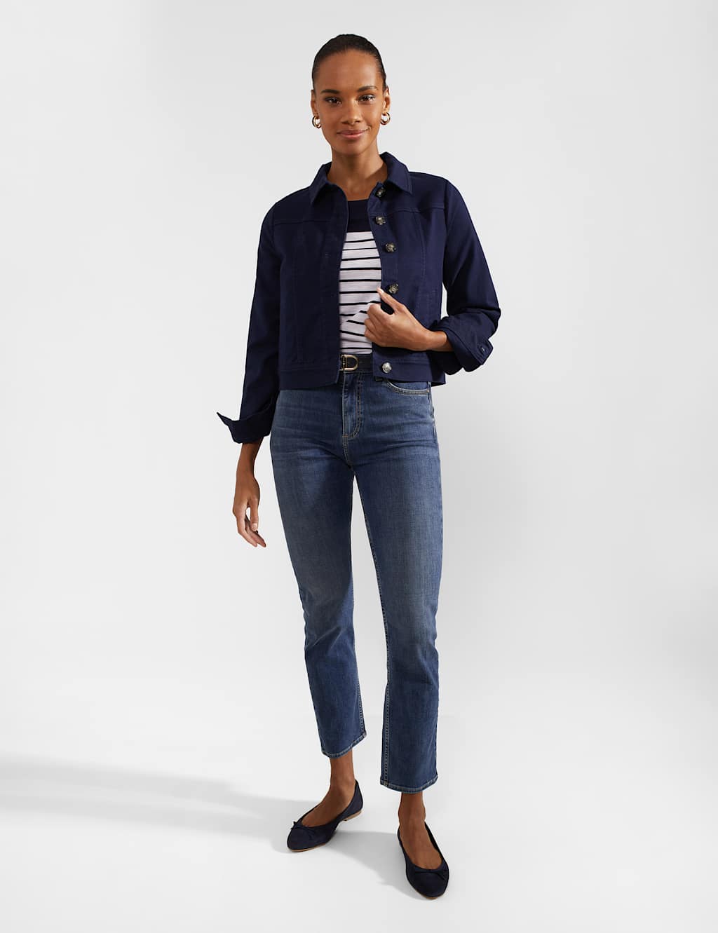 Cotton Rich Denim Cropped Jacket 3 of 8