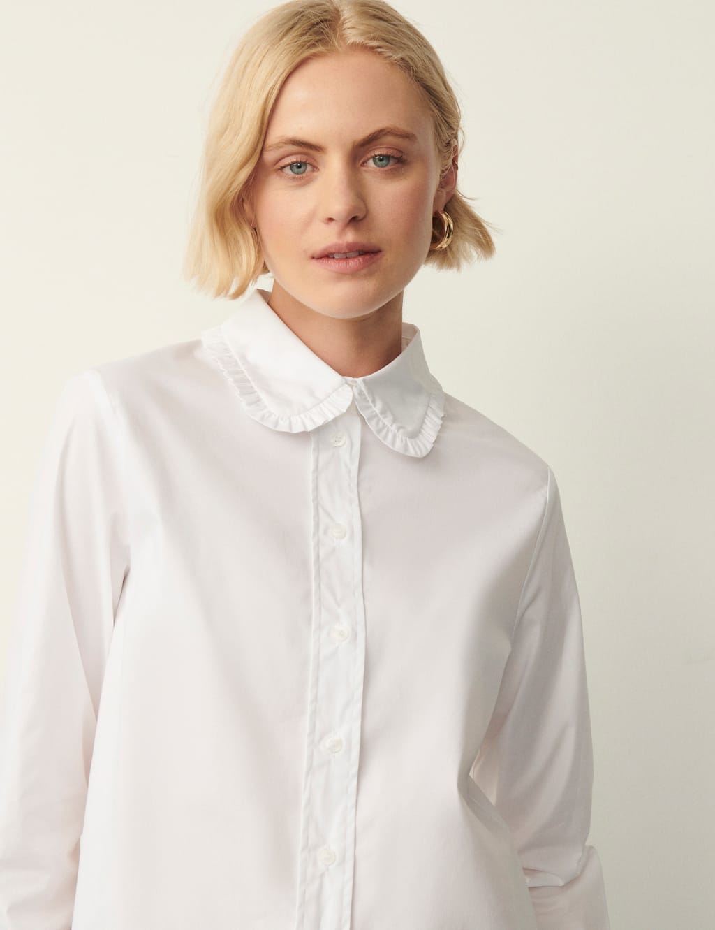 Cotton Rich Collared Frill Detail Shirt 3 of 4