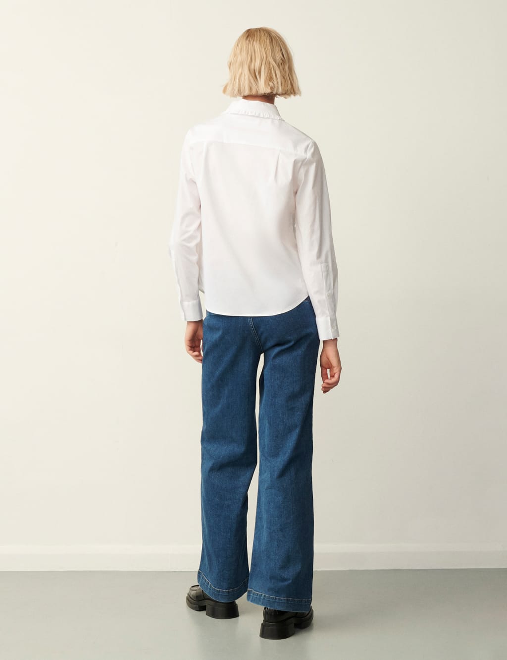 Cotton Rich Collared Frill Detail Shirt 4 of 4