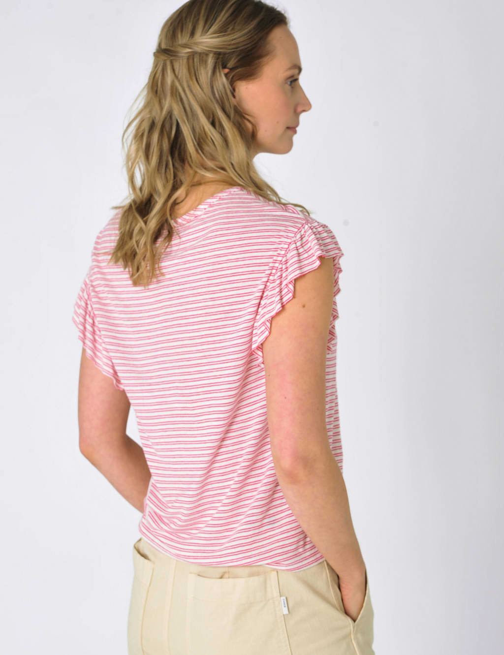 Jersey Striped Ruffle Top 3 of 5