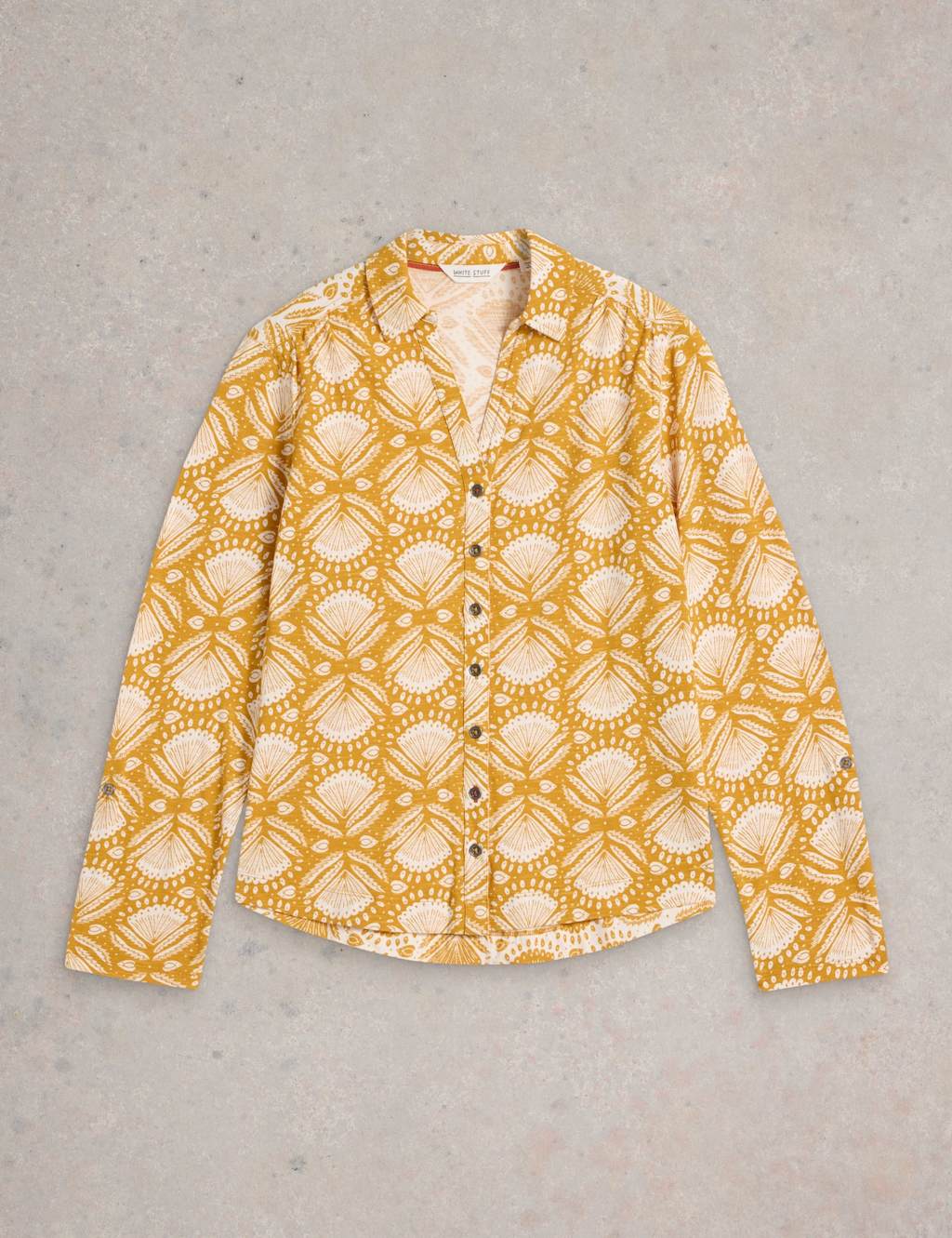 Pure Cotton Floral Button Through Annie Jersey Shirt 2 of 6