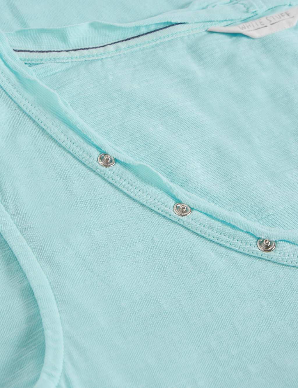 Pure Cotton Scoop Neck Button Detail Vest Top 6 of 6