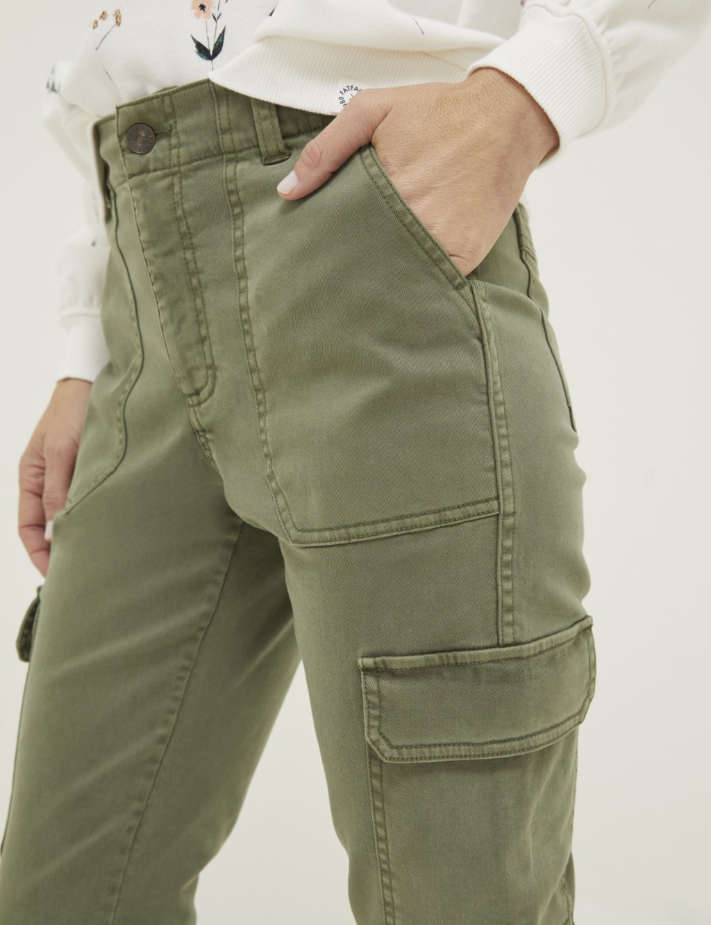 Cotton Rich Cargo Cuffed Trousers FatFace M S
