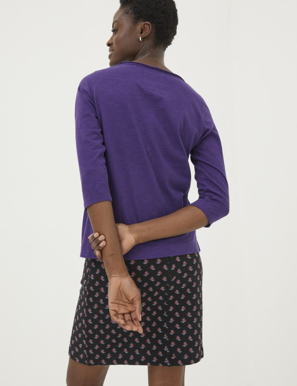 Cotton Button Detail T-Shirt 4 of 5