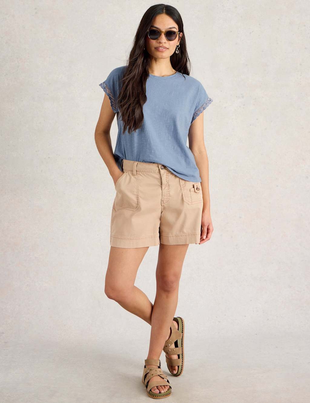 Pure Cotton Lace Trim T-Shirt 3 of 6