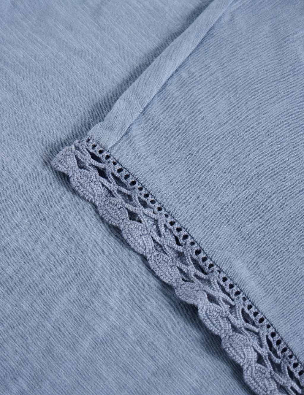 Pure Cotton Lace Trim T-Shirt 6 of 6