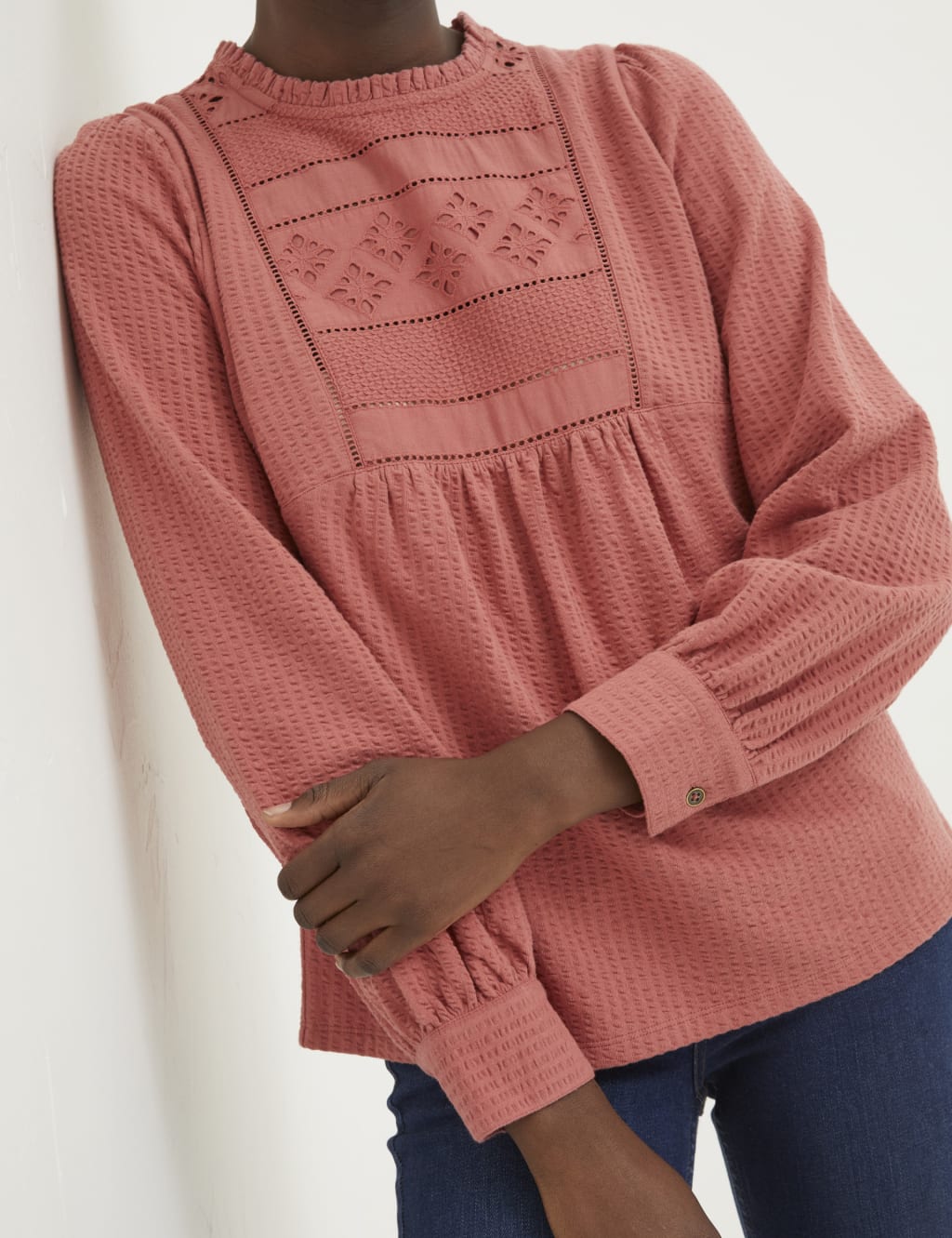 Pure Cotton Embroidered Textured Top 3 of 5