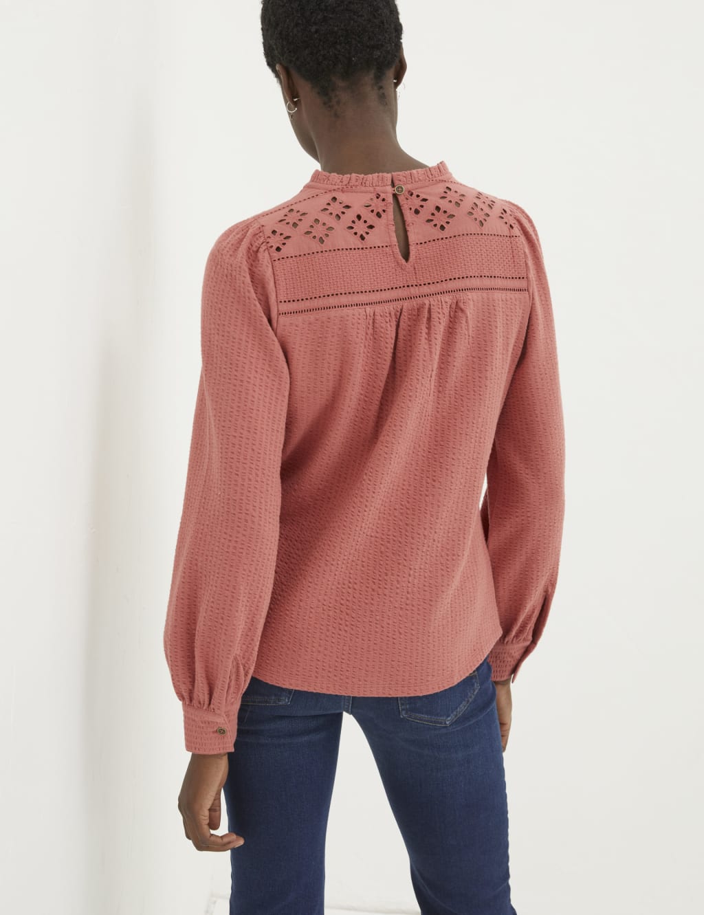 Pure Cotton Embroidered Textured Top 4 of 5