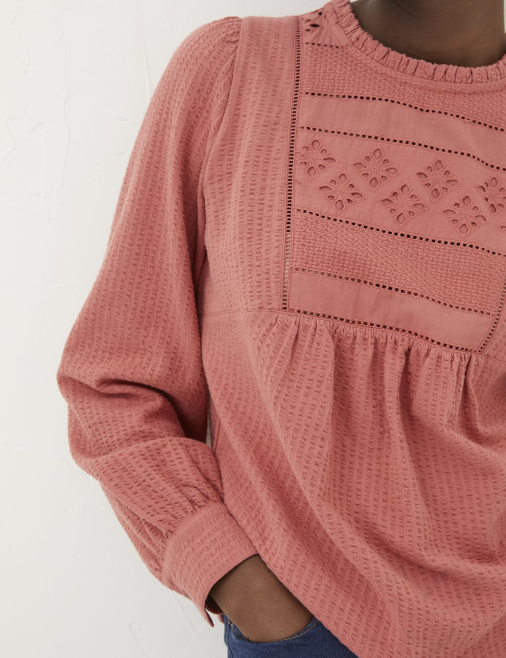 Pure Cotton Embroidered Textured Top 5 of 5