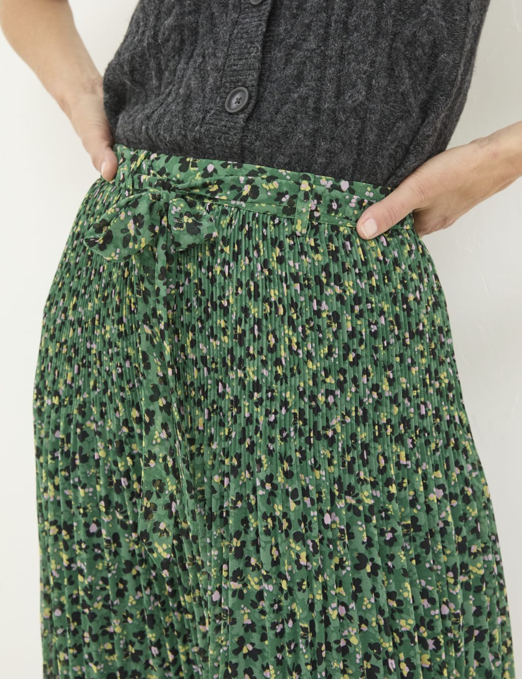 Replay green pleated skirt sale