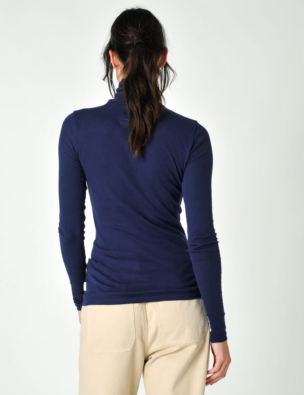 Pure Cotton Ribbed Roll Neck Top 3 of 5
