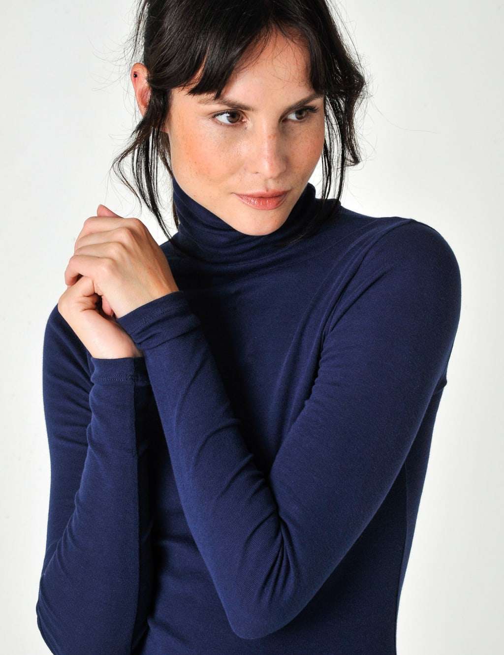 Pure Cotton Ribbed Roll Neck Top 4 of 5