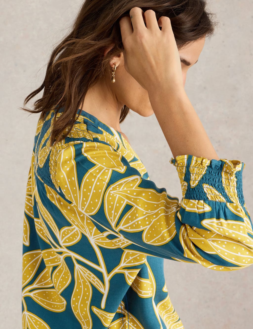 Printed V-Neck Top