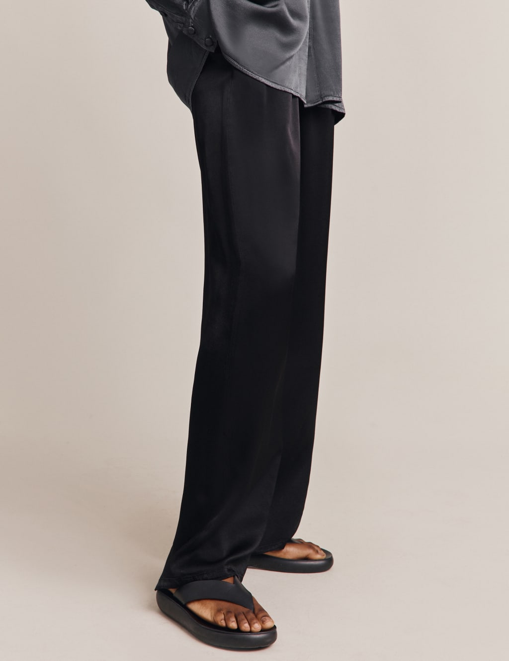 Satin Wide Leg Trousers 1 of 3