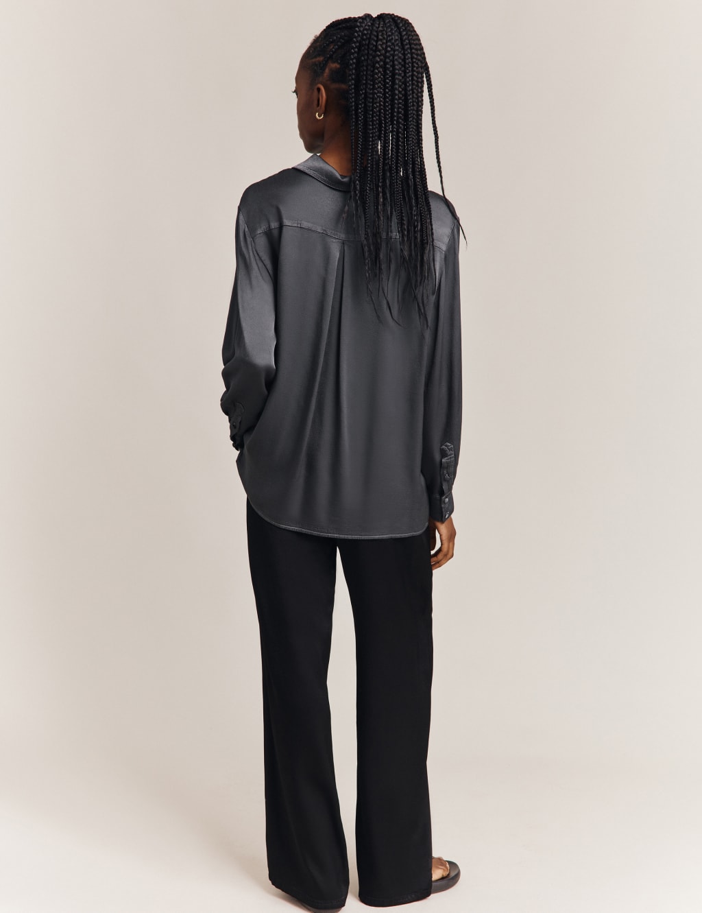 Satin Wide Leg Trousers 2 of 3