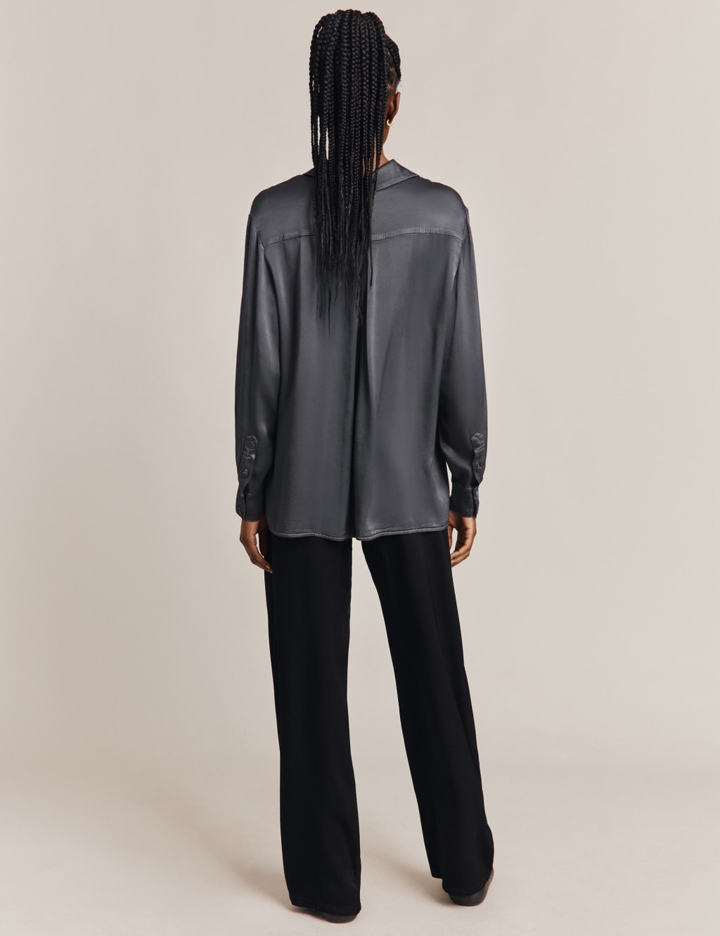Satin Wide Leg Trousers 3 of 3