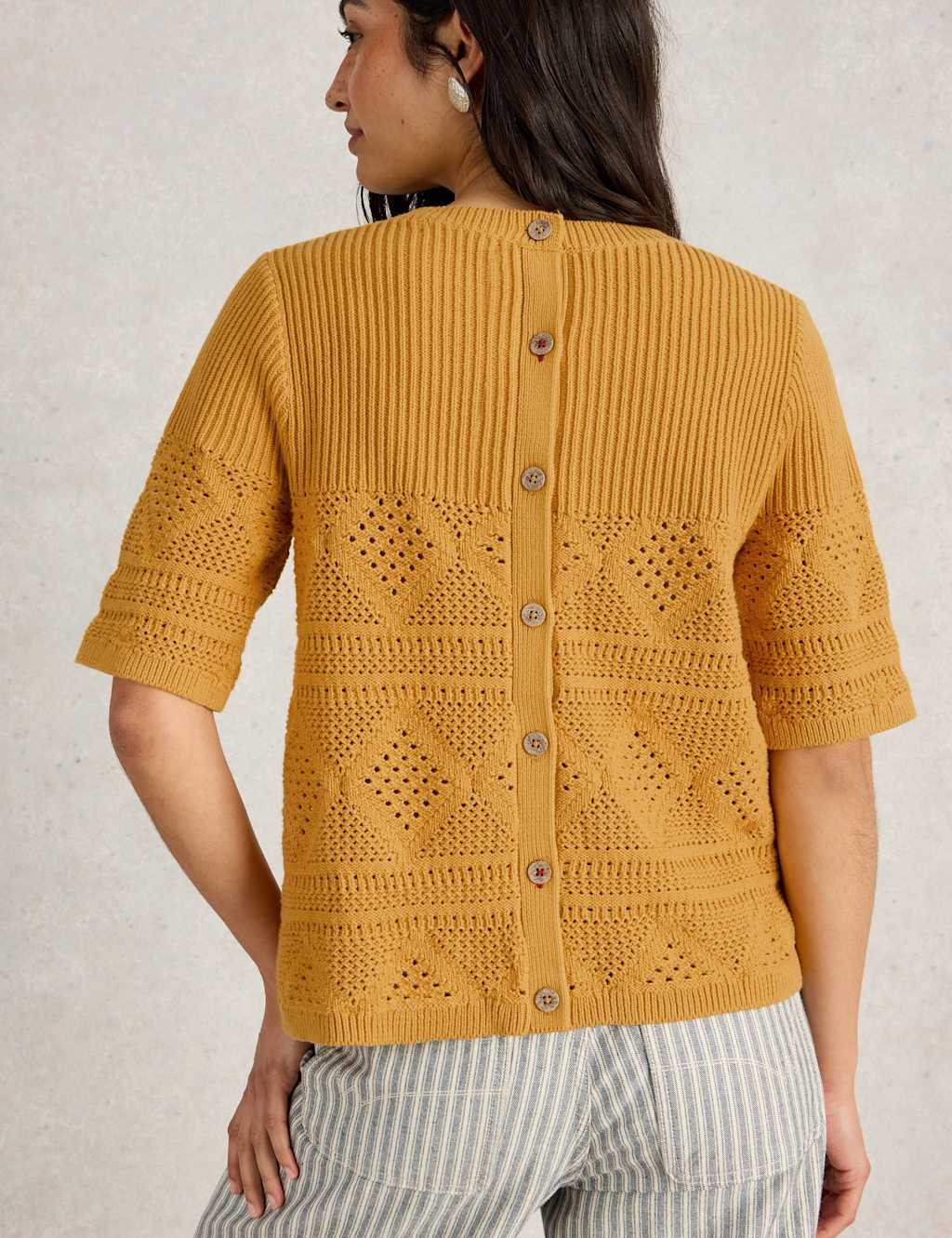 Pure Cotton Stitch Detail Knitted Top 4 of 6