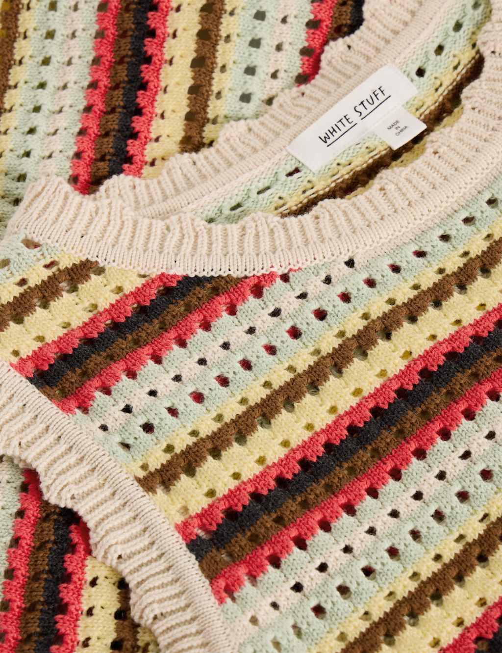 Pure Cotton Striped Textured Knitted Vest 6 of 6