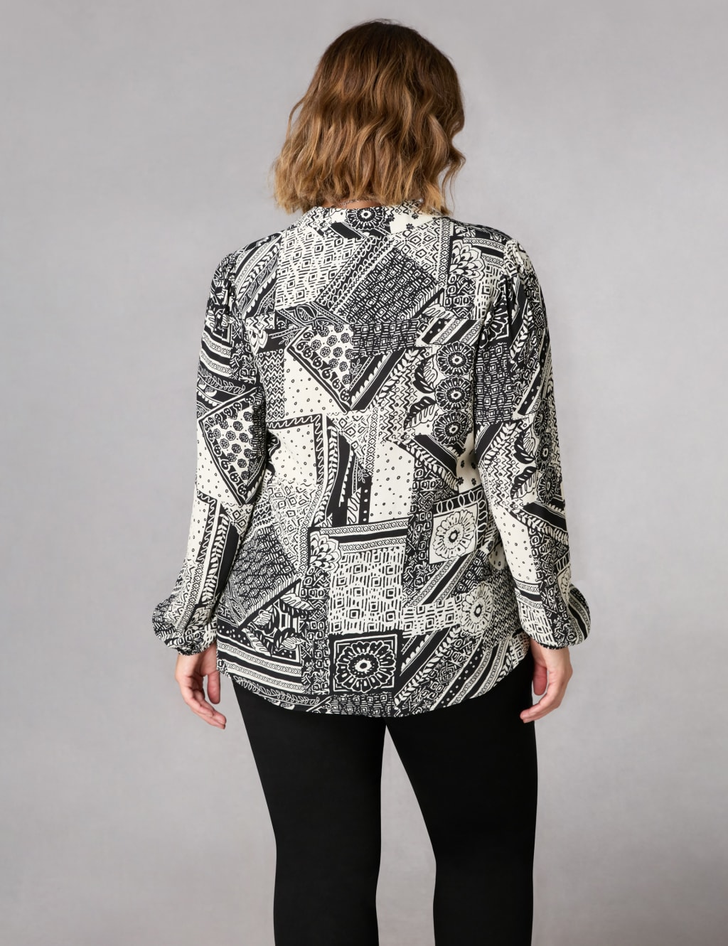 Patchwork Print Collared Shirt 5 of 6
