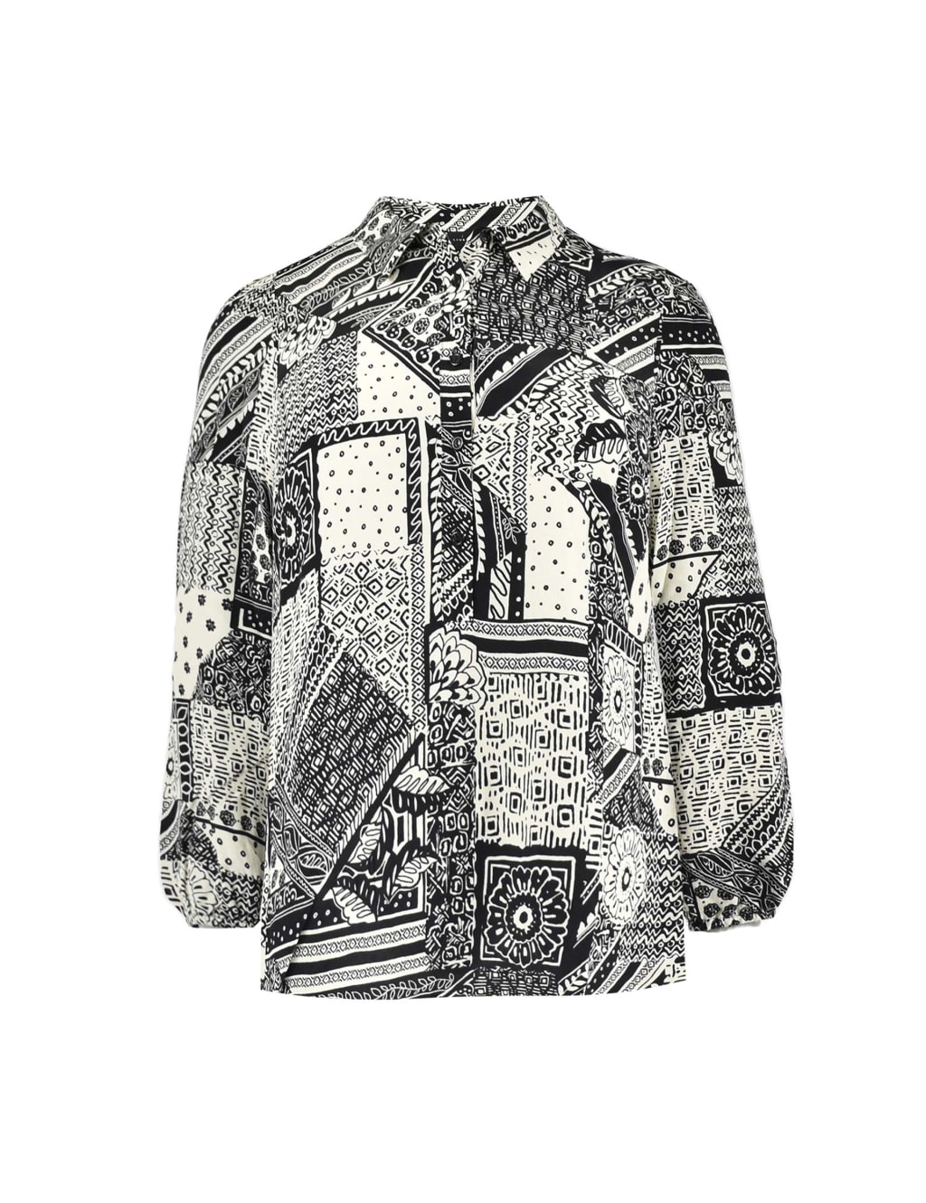 Patchwork Print Collared Shirt 2 of 6