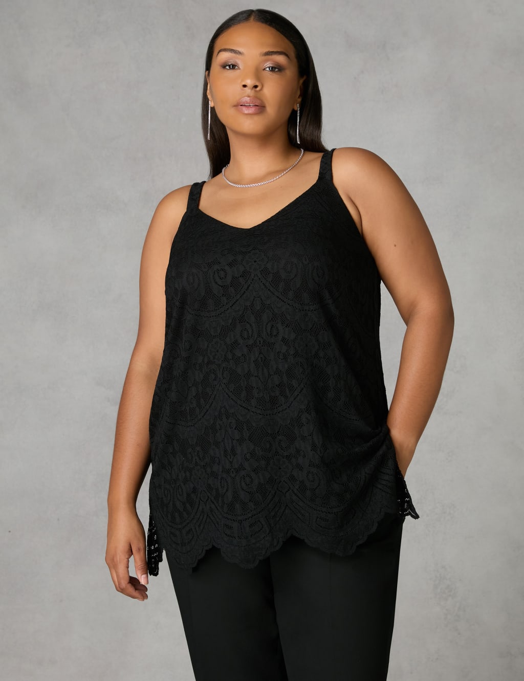 Lace V-Neck Vest Top 1 of 4