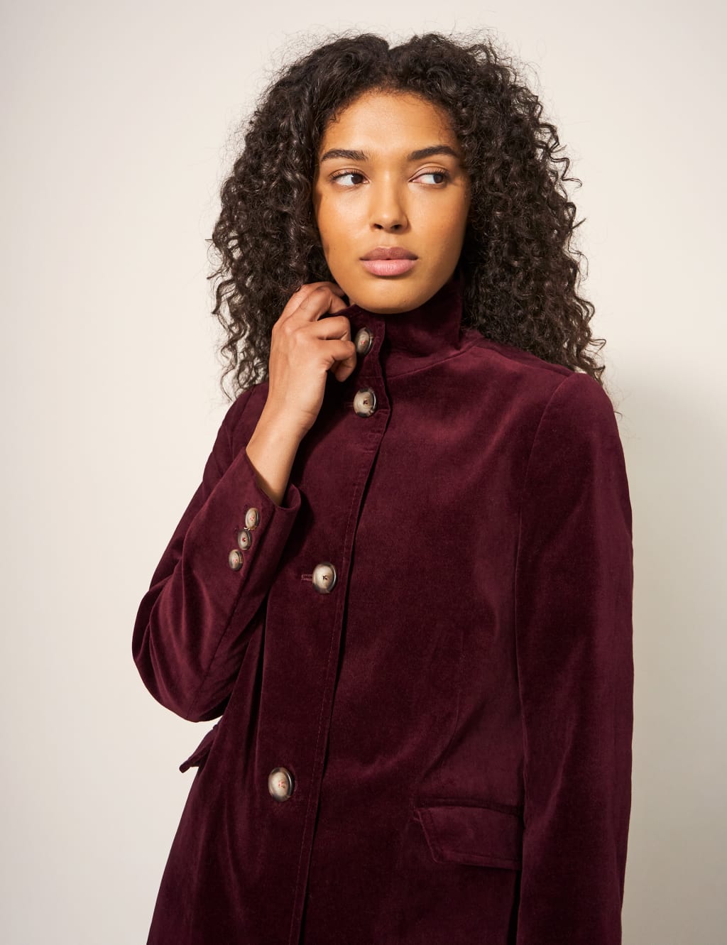 Velvet Pea Coat White Stuff M S
