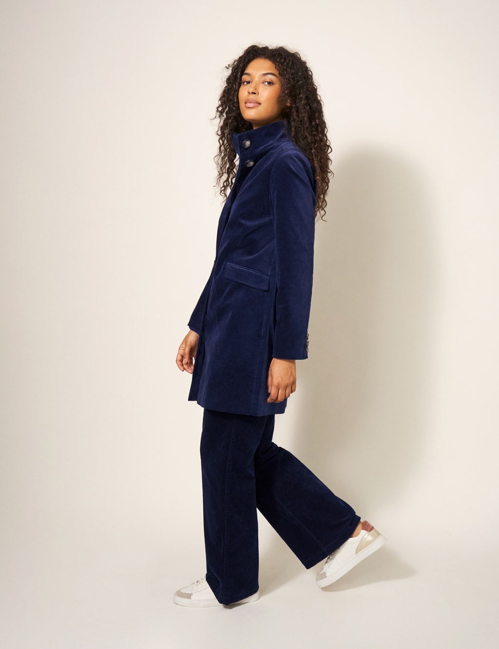 Velvet pea coat top