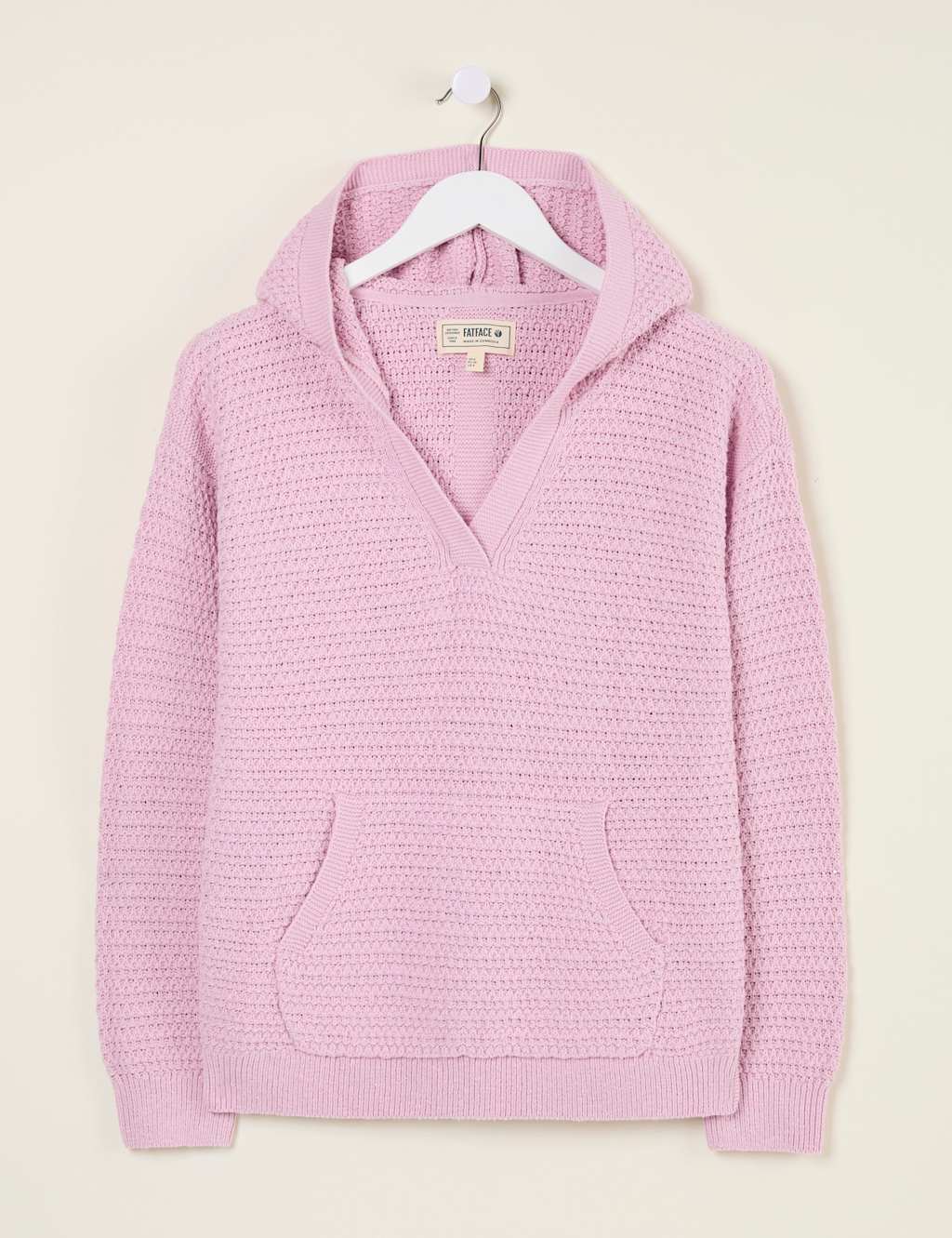 Pure Cotton Textured V-Neck Hoodie 2 of 5