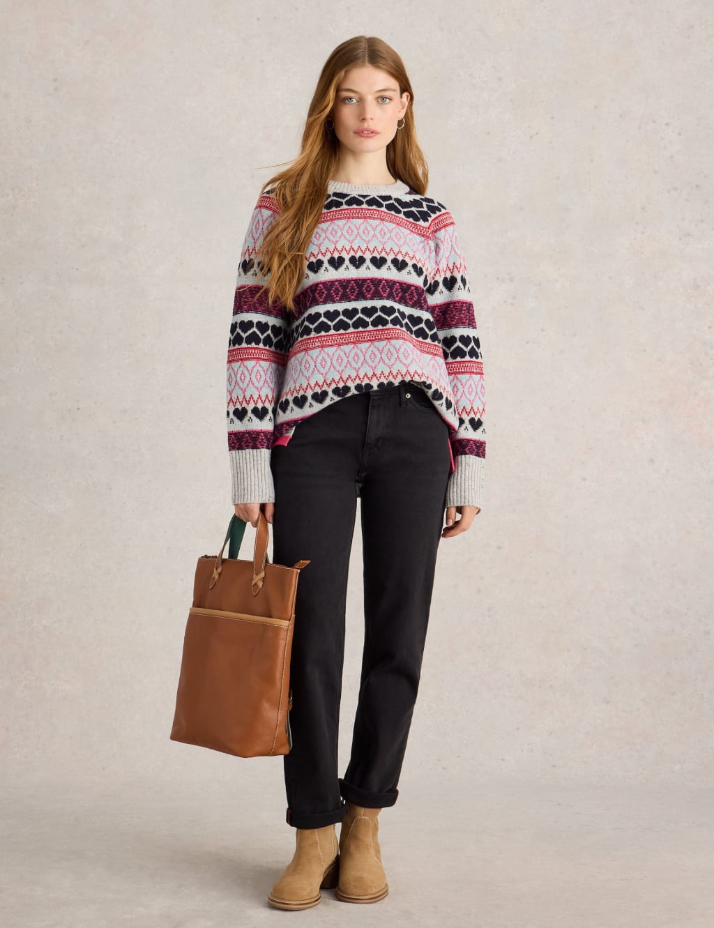 Lambswool Rich Fair Isle Longline Jumper