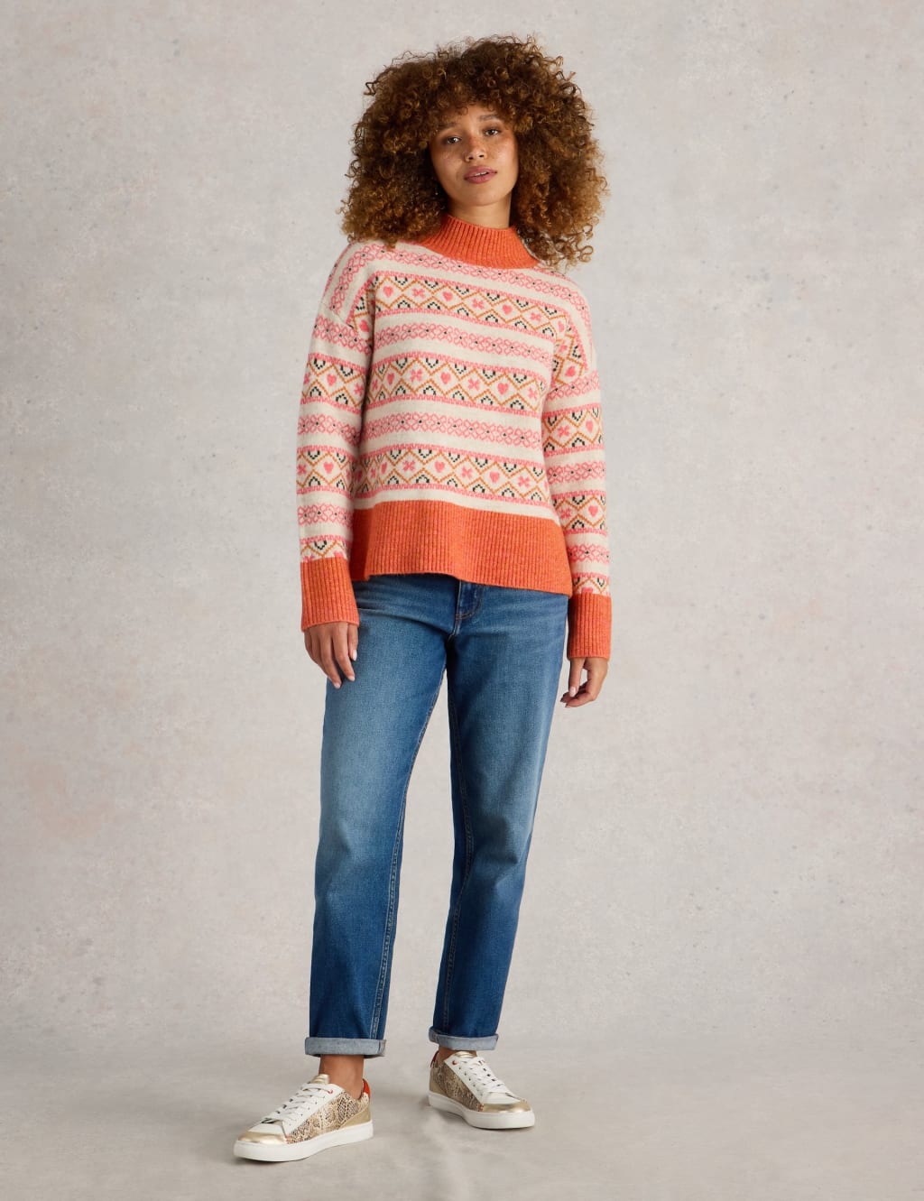Fair Isle Longline Jumper White Stuff M S