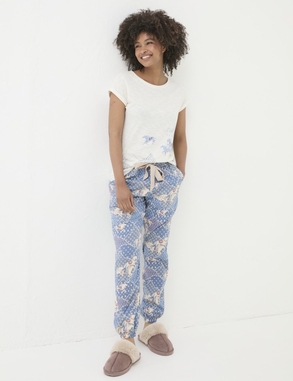 Pure Cotton Horse Print Pyjama Bottoms