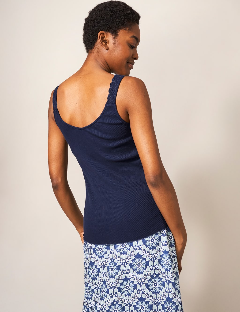 Pure Cotton Lace Detail Vest Top 4 of 5