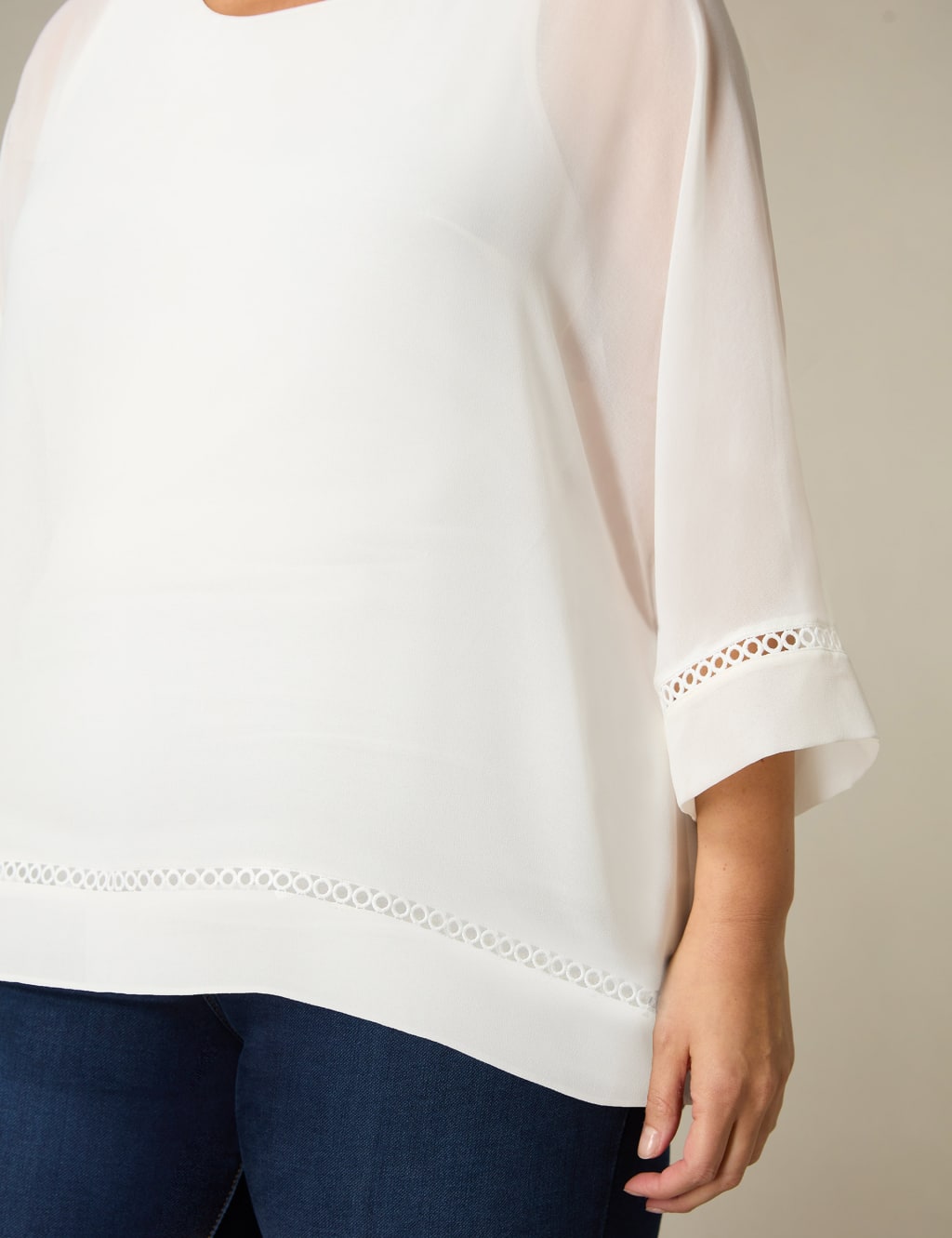 Sheer embroidered top clearance