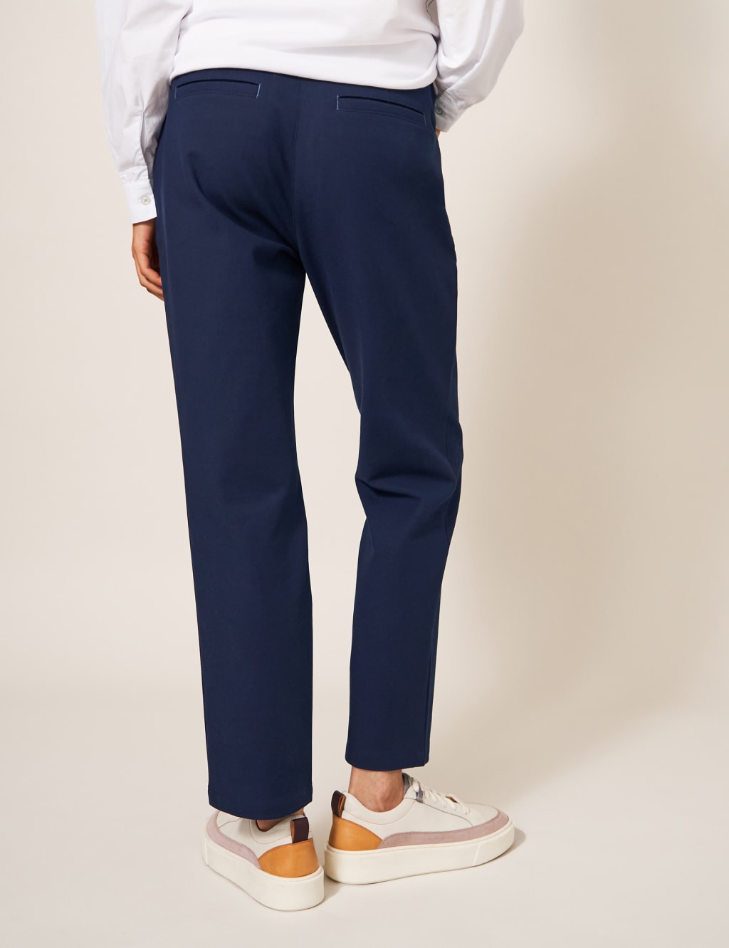 Cotton Rich Slim Fit Ankle Grazer Trousers 3 of 6