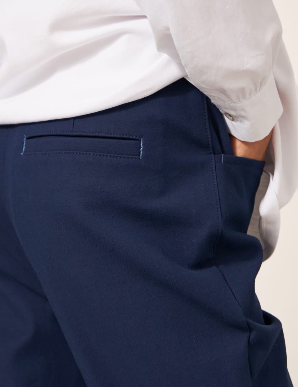 Cotton Rich Slim Fit Ankle Grazer Trousers 5 of 6