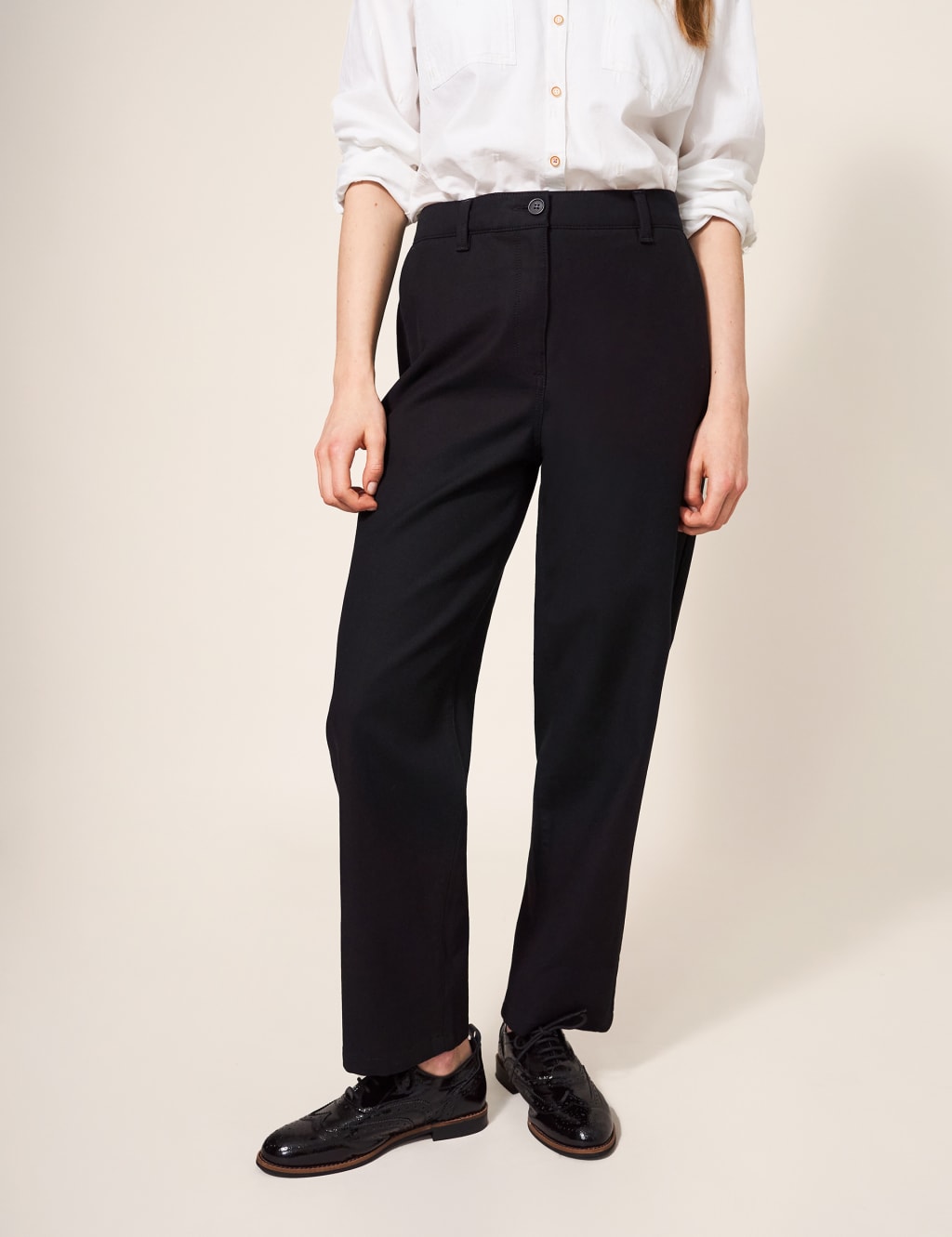Cotton ankle grazer trousers on sale