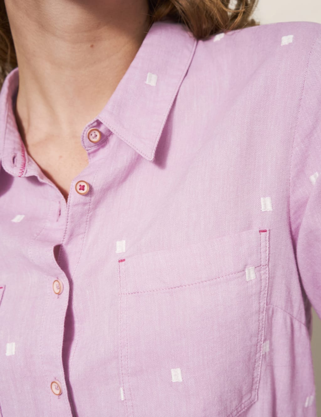 Pure Cotton Embroidered Collared Shirt 4 of 5