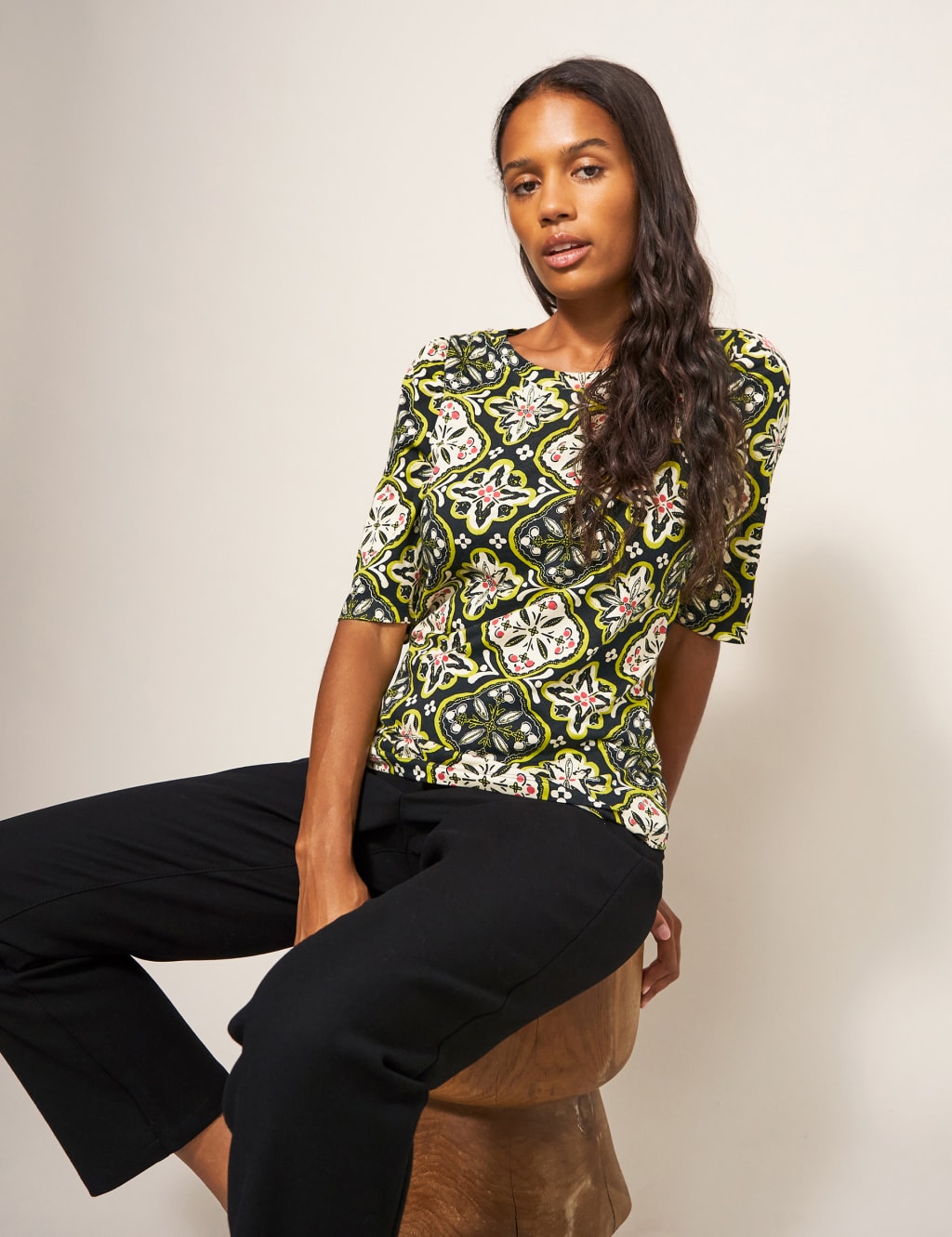 Cotton Modal Blend Printed T-Shirt 1 of 5
