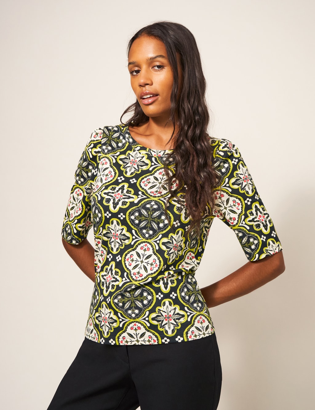 Cotton Modal Blend Printed T-Shirt 4 of 5