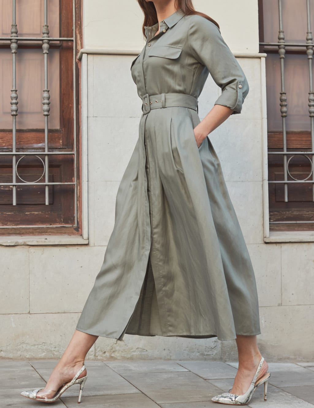 Lyocell™ Rich Utility Midaxi Shirt Dress 5 of 6