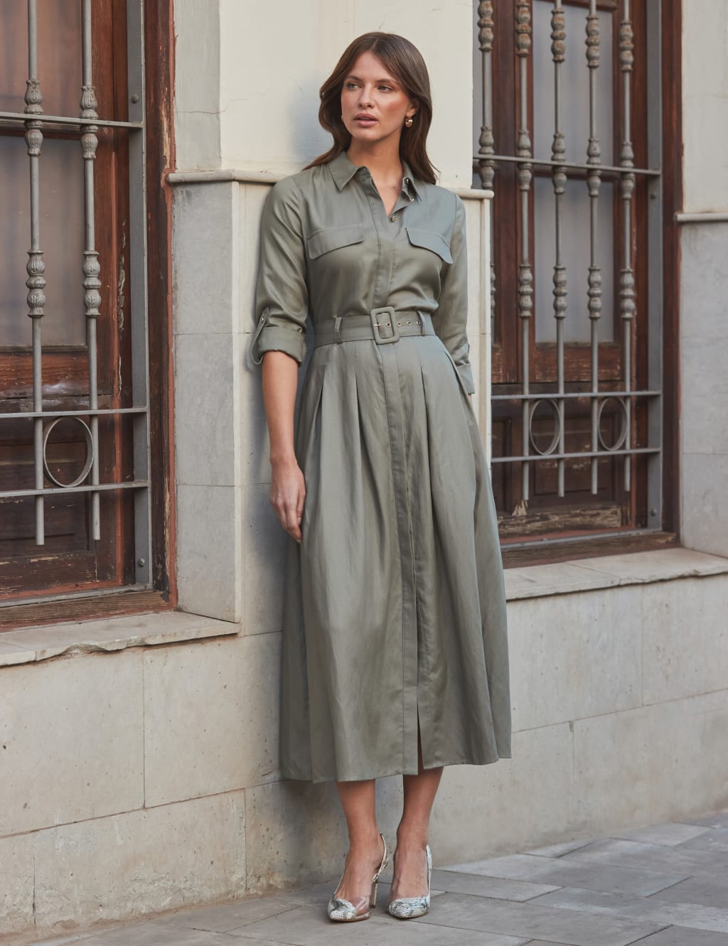 Lyocell™ Rich Utility Midaxi Shirt Dress 6 of 6