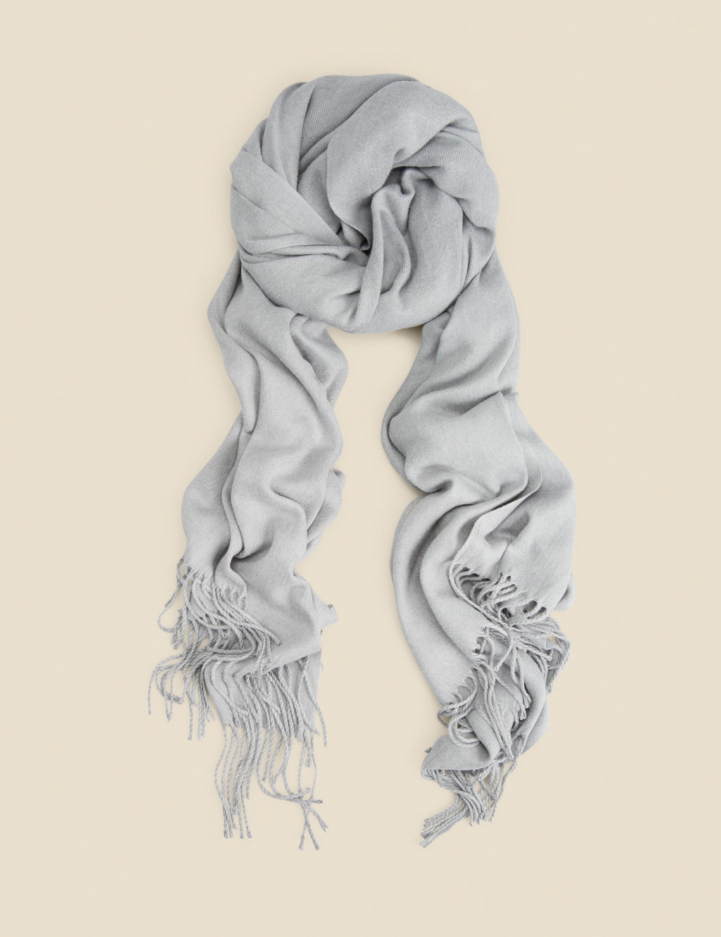 Embroidered Tassel Scarf