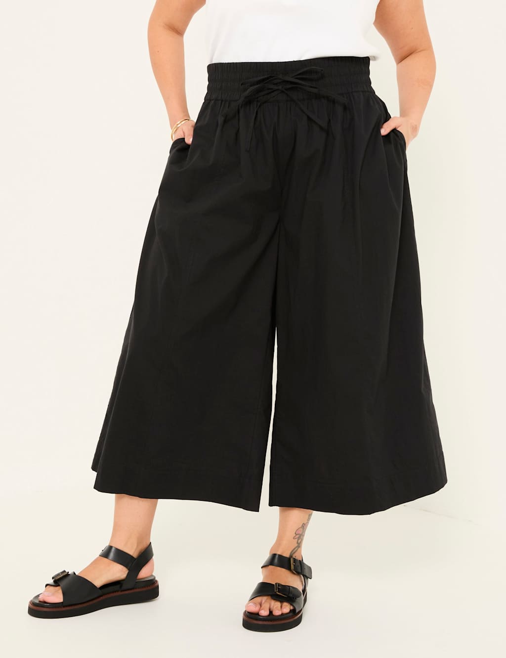 Pure Cotton Drawstring Wide Leg Culottes 6 of 6