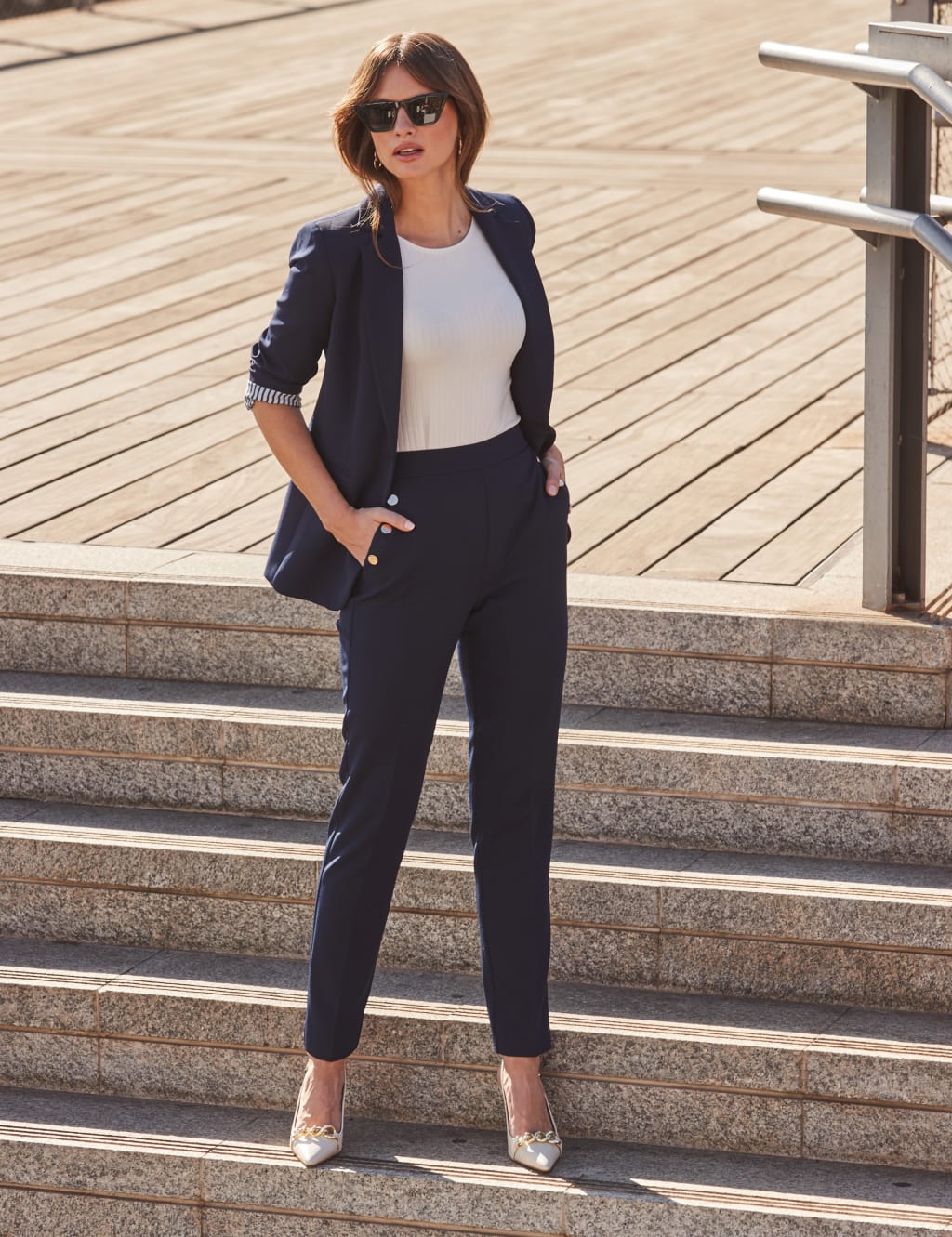 Side Button Slim Fit Tapered Trousers 5 of 5