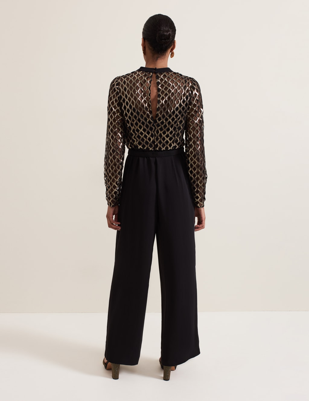 Embellished Wide Leg Jumpsuit Phase Eight M S