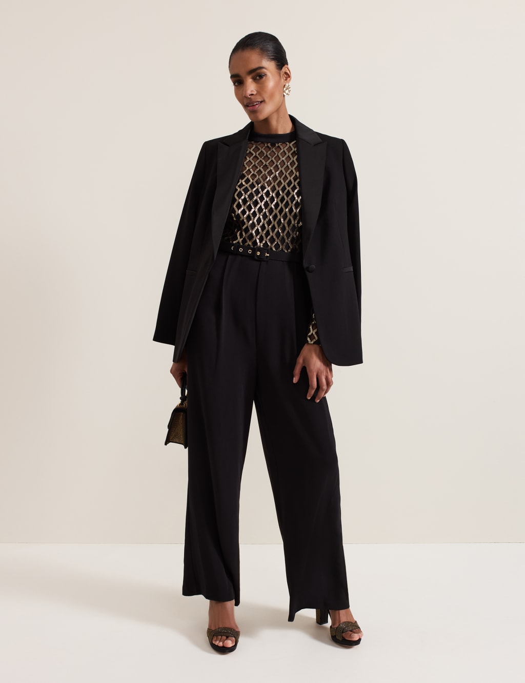 Embellished Wide Leg Jumpsuit